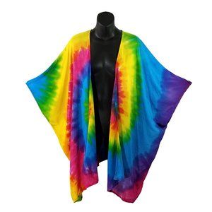 Spiral Tie-Dye Open Front Kimono Top